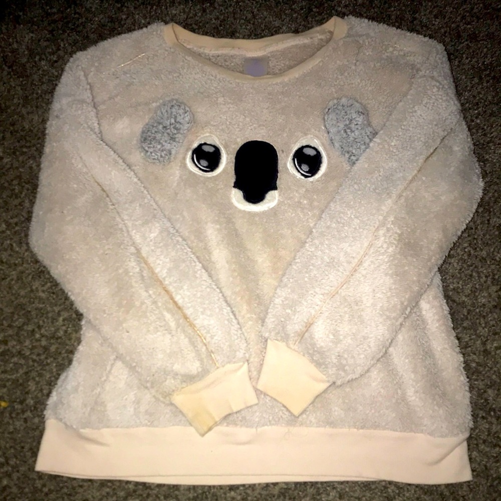 Matching Koala Long Sleeve Shirt and Shorts Pajama Set.